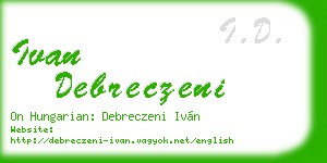 ivan debreczeni business card